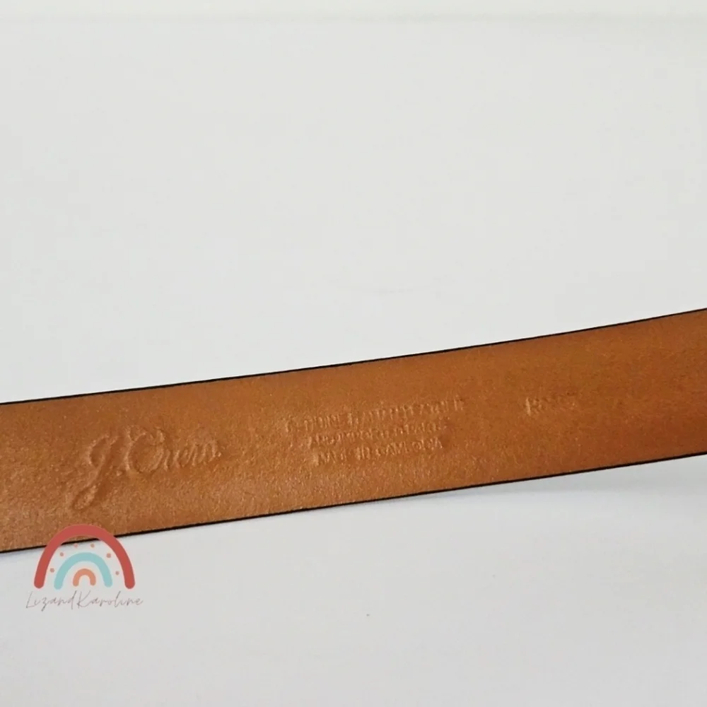 New! J. Crew Leather Round Buckle Dress Belt in Maple